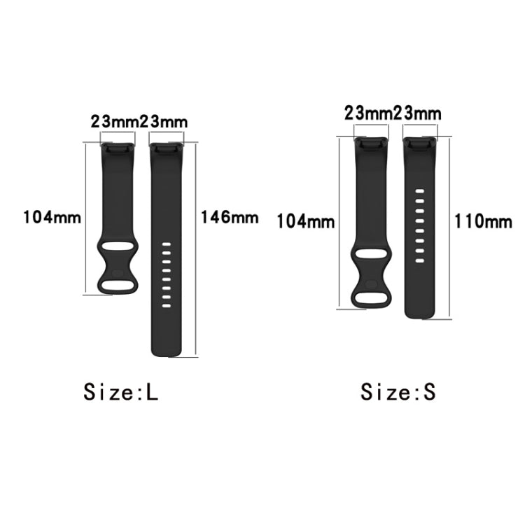 For Fitbit Charge 6 Solid Color Butterfly Buckle Silicone Watch Band, Size:L Size(Red) - Watch Bands by buy2fix | Online Shopping UK | buy2fix