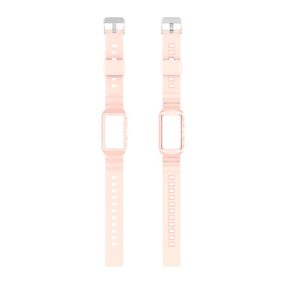 For Fitbit Charge 6 / 5 / 4 / 3 Armor Integrated TPU Watch Band(Light Pink) - Watch Bands by buy2fix | Online Shopping UK | buy2fix