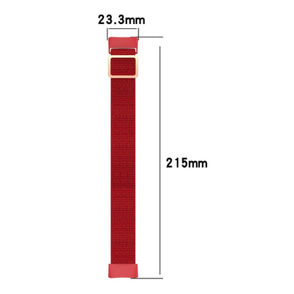 For Fitbit Charge 6 Elastic Nylon Braid Watch Band(Red) - Watch Bands by buy2fix | Online Shopping UK | buy2fix