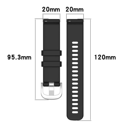 For Garmin Vivoactive3 / 3 Music Liquid Glossy Silver Buckle Silicone Watch Band(White) - Watch Bands by buy2fix | Online Shopping UK | buy2fix