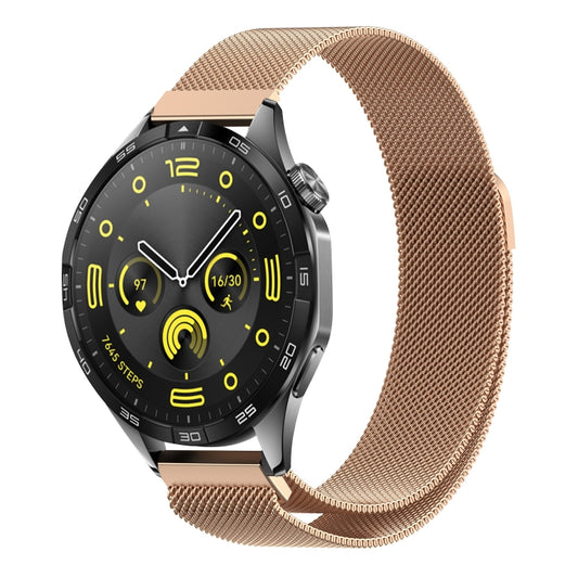 For Huawei Watch GT4 46mm Milan Magnetic Steel Mesh Watch Band(Rose Gold) - Watch Bands by buy2fix | Online Shopping UK | buy2fix