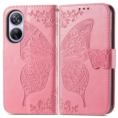 For Blackview A200 Pro Butterfly Love Flower Embossed Leather Phone Case(Pink) - More Brand by buy2fix | Online Shopping UK | buy2fix
