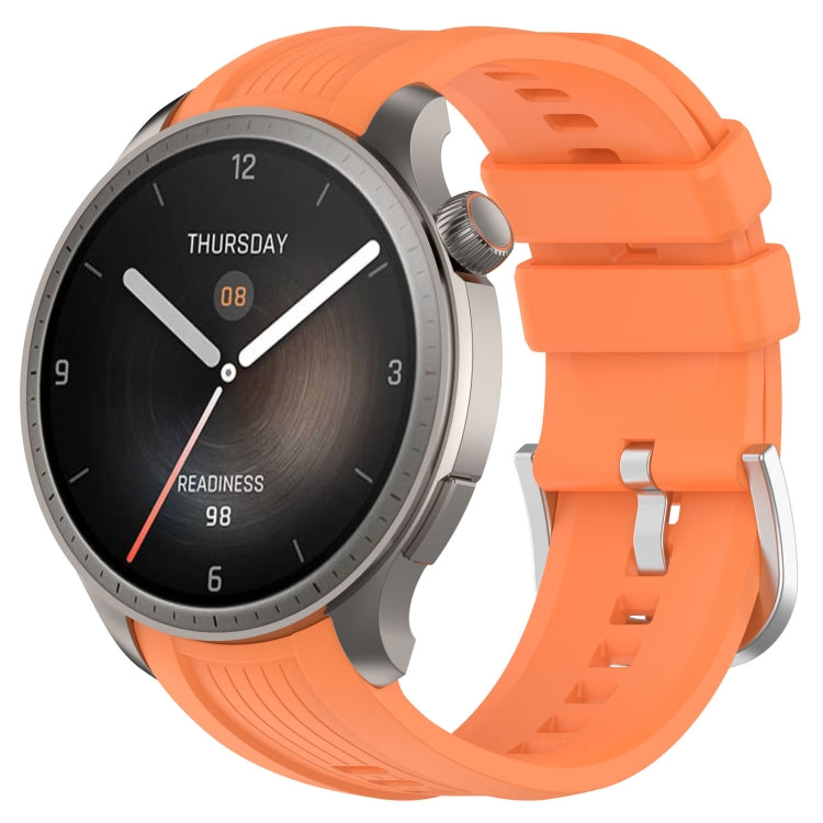 For Amazfit Balance A2286 Vertical Texture Silicone Watch Band(Orange) - Watch Bands by buy2fix | Online Shopping UK | buy2fix