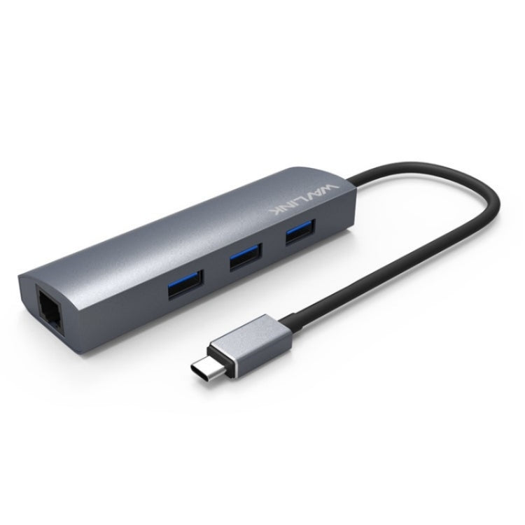 WAVLINK UH3031G/C Gigabit High Speed Hub Adapter Type-C to 3 x USB 3.0 + USB-C + RJ45 + DC Power Port - USB HUB by WAVLINK | Online Shopping UK | buy2fix