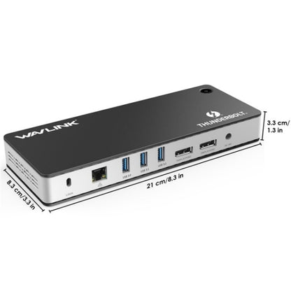WAVLINK UTD21H 11 in 1 4K Dual DisplayPort Hub Converter Thunderbolt 3 Docking Station, Plug:AU Plug - USB HUB by WAVLINK | Online Shopping UK | buy2fix