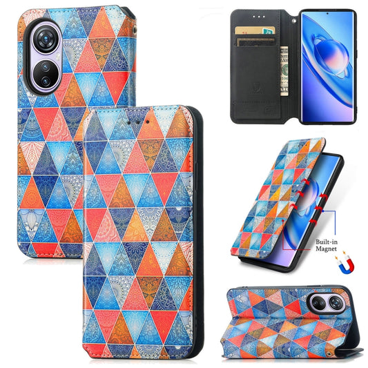 For Blackview A200 Pro CaseNeo Colorful Magnetic Leather Phone Case(Rhombus Mandala) - More Brand by buy2fix | Online Shopping UK | buy2fix