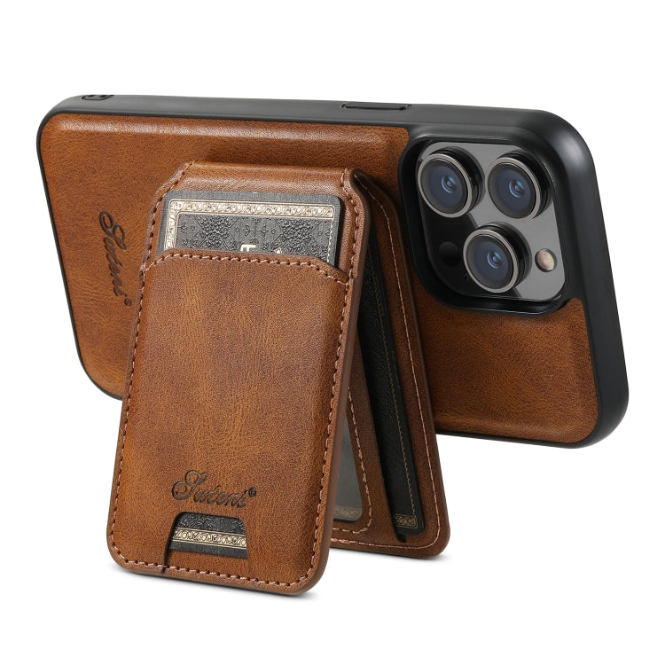 For iPhone 13 Suteni H15 MagSafe Oil Eax Leather Detachable Wallet Back Phone Case(Brown) - iPhone 13 Cases by Suteni | Online Shopping UK | buy2fix