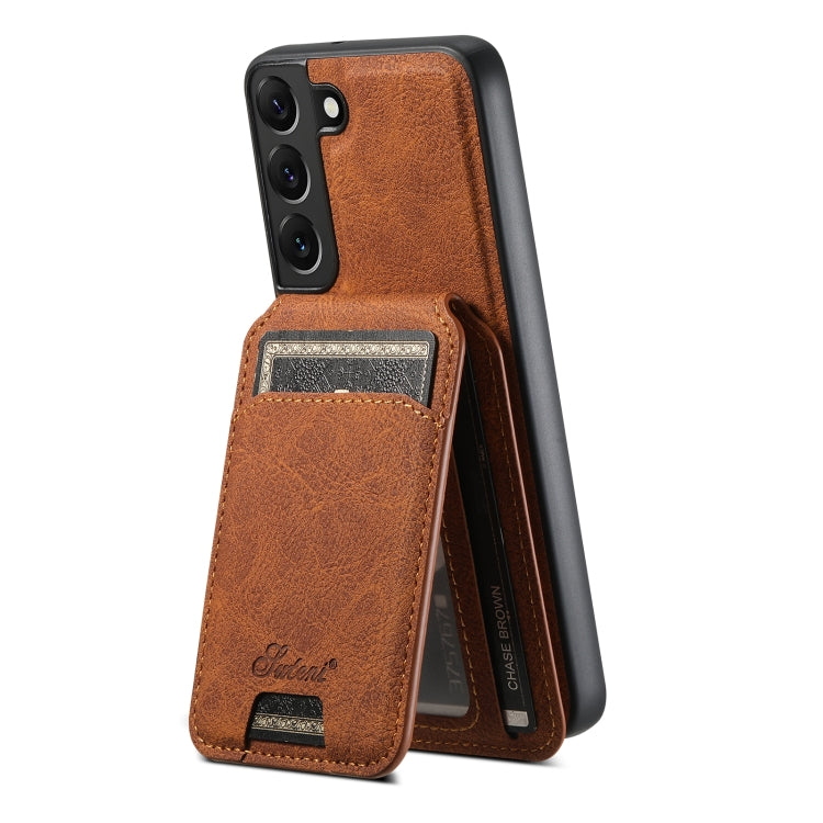 For Samsung Galaxy S22+ 5G Suteni H16 Litchi Texture Leather Detachable Wallet Back Phone Case(Brown) - Galaxy S22+ 5G Cases by Suteni | Online Shopping UK | buy2fix