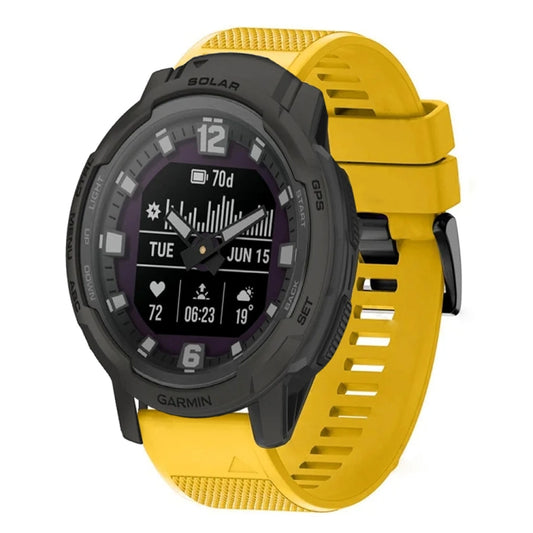 For Garmin Instinct Crossover Solar 22mm Quick Release Silicone Watch Band(Yellow) - Watch Bands by buy2fix | Online Shopping UK | buy2fix