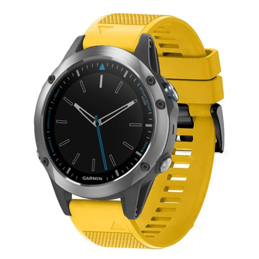 For Garmin Quatix 5 22mm Quick Release Silicone Watch Band(Yellow) - Watch Bands by buy2fix | Online Shopping UK | buy2fix