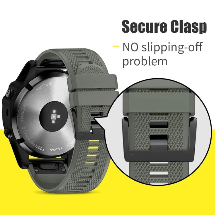 For Garmin Fenix 7 Solar 22mm Quick Release Silicone Watch Band(Black) - Watch Bands by buy2fix | Online Shopping UK | buy2fix