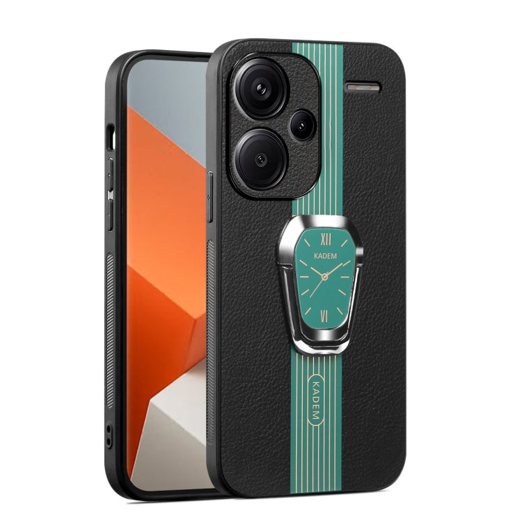 For Xiaomi Redmi Note 13 Pro+ Magnetic Litchi Leather Back Phone Case with Holder(Green) - Note 13 Pro+ Cases by buy2fix | Online Shopping UK | buy2fix