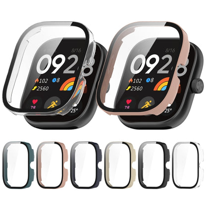 For Redmi Watch 4 PC + Tempered Film Integrated Watch Case(White) - Watch Cases by buy2fix | Online Shopping UK | buy2fix
