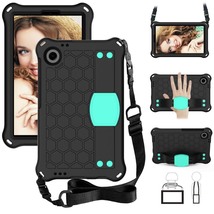 For Blackview Tab 60 8.7 2023 Honeycomb EVA Hybrid PC Tablet Case with Strap(Black+Aqua) - Others by buy2fix | Online Shopping UK | buy2fix