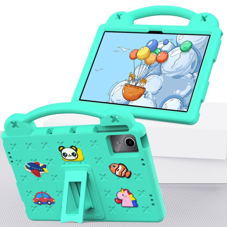 For Lenovo Tab M11 / Xiaoxin Pad 2024 Handle Kickstand Children EVA Shockproof Tablet Case(Mint Green) - Lenovo by buy2fix | Online Shopping UK | buy2fix
