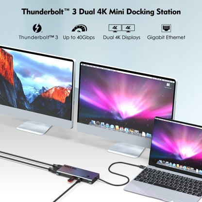 WAVLINK WL-UTD05 Multi-Function 4-in-1 Extender Type-C to DP Thunderbolt 3 Connector 4K Transfer - USB HUB by WAVLINK | Online Shopping UK | buy2fix