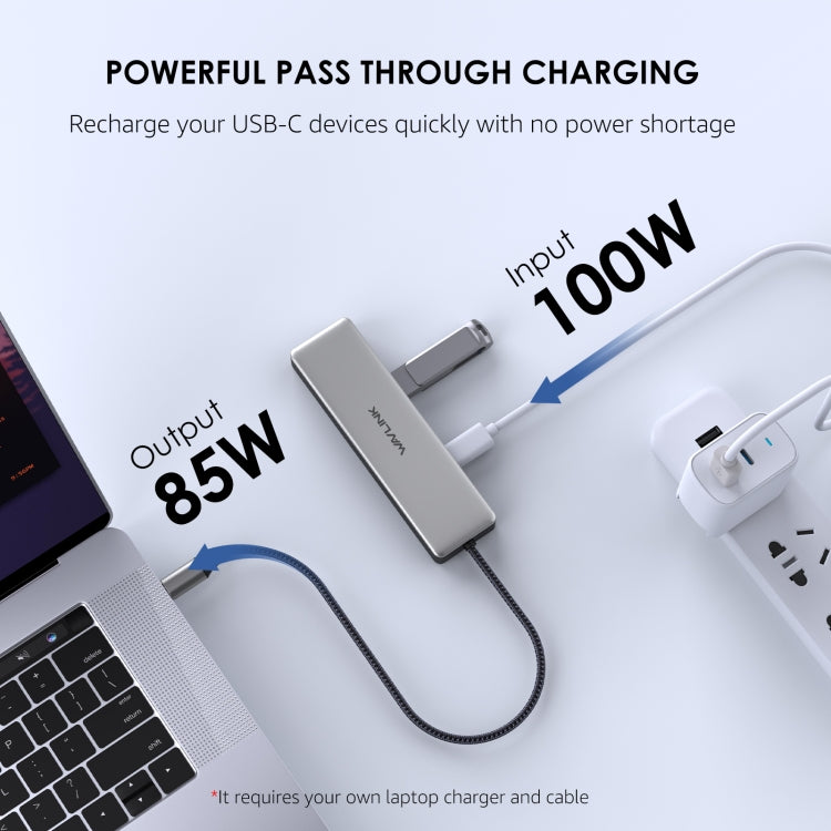 WAVLINK WL-UHP3411 10G Data Transfer Hub 4-in-1 Type-C to 4 USB-C 3.2 Gen2 Ports Adapter - USB HUB by WAVLINK | Online Shopping UK | buy2fix