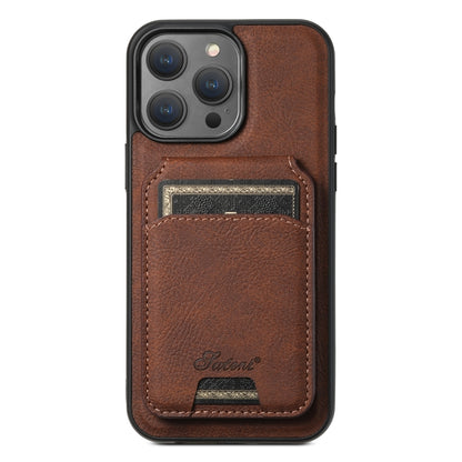 For iPhone 13 Pro Suteni H17 Litchi Texture Leather MagSafe Detachable Wallet Phone Case(Brown) - iPhone 13 Pro Cases by Suteni | Online Shopping UK | buy2fix