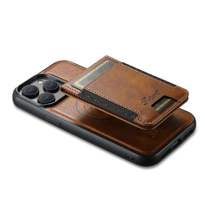 For iPhone 13 Pro Suteni H17 Oil Eax Leather MagSafe Detachable Wallet Phone Case(Brown) - iPhone 13 Pro Cases by Suteni | Online Shopping UK | buy2fix