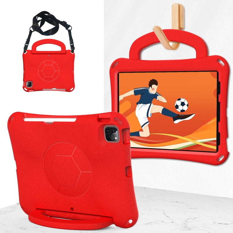 For iPad Pro 11 2024 Handle Football Shaped EVA Shockproof Tablet Case(Red) - iPad Pro 11 2024 Cases by buy2fix | Online Shopping UK | buy2fix