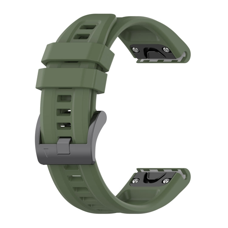 For Garmin Descent G1 / G1 Solar Solid Color Black Buckle Silicone Quick Release Watch Band(Dark Green) - Watch Bands by buy2fix | Online Shopping UK | buy2fix