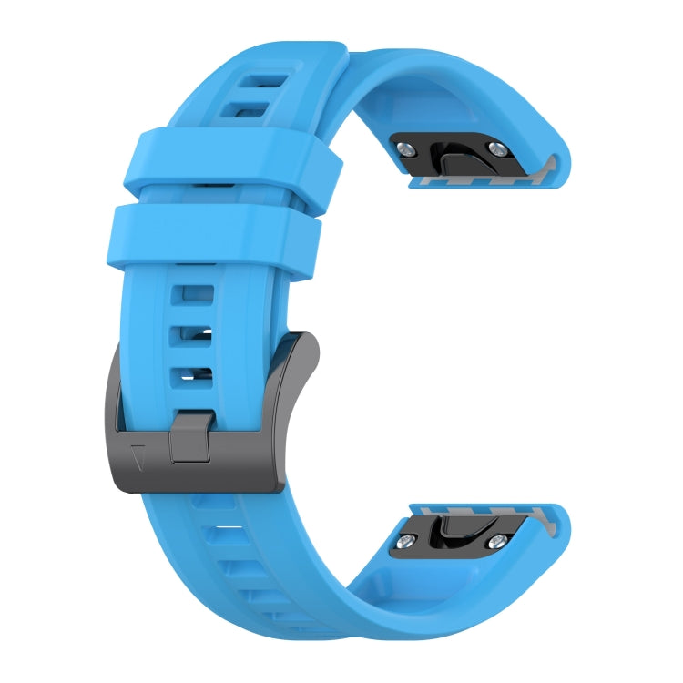 For Garmin Descent G1 / G1 Solar Solid Color Black Buckle Silicone Quick Release Watch Band(Sky Blue) - Watch Bands by buy2fix | Online Shopping UK | buy2fix