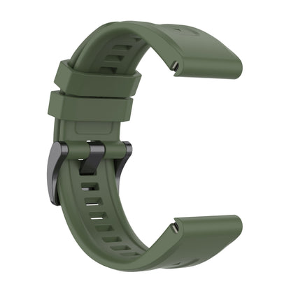 For Garmin Instinct 2 / Instinct Solid Color Black Buckle Silicone Quick Release Watch Band(Dark Green) - Watch Bands by buy2fix | Online Shopping UK | buy2fix