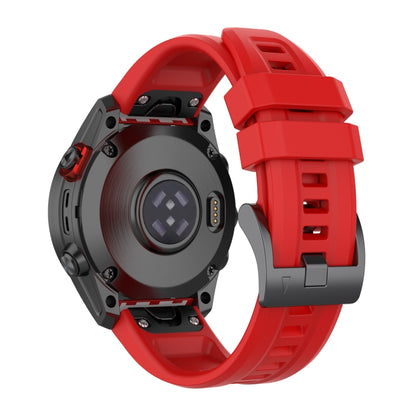 For Garmin Instinct 2 / Instinct Solid Color Black Buckle Silicone Quick Release Watch Band(Red) - Watch Bands by buy2fix | Online Shopping UK | buy2fix