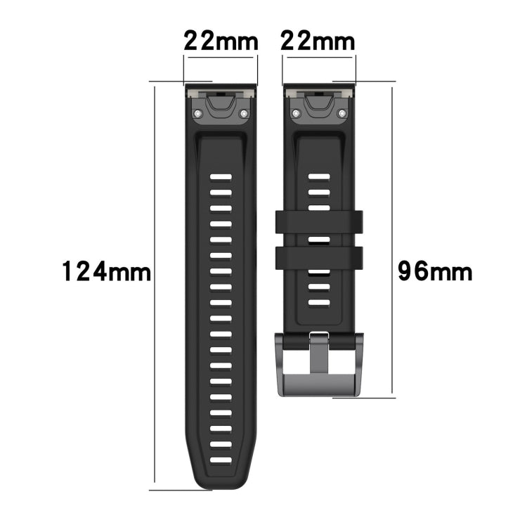 For Garmin Fenix 6 GPS Solid Color Black Buckle Silicone Quick Release Watch Band(Orange) - Watch Bands by buy2fix | Online Shopping UK | buy2fix