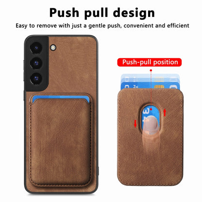 For Samsung Galaxy S22 5G Retro Leather Card Bag Magnetic Phone Case(Brown) - Galaxy S22 5G Cases by buy2fix | Online Shopping UK | buy2fix