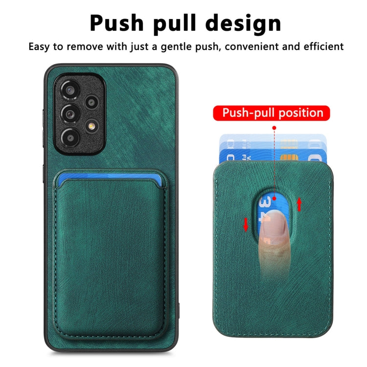 For Samsung Galaxy A53 Retro Leather Card Bag Magnetic Phone Case(Green) - Galaxy Phone Cases by buy2fix | Online Shopping UK | buy2fix