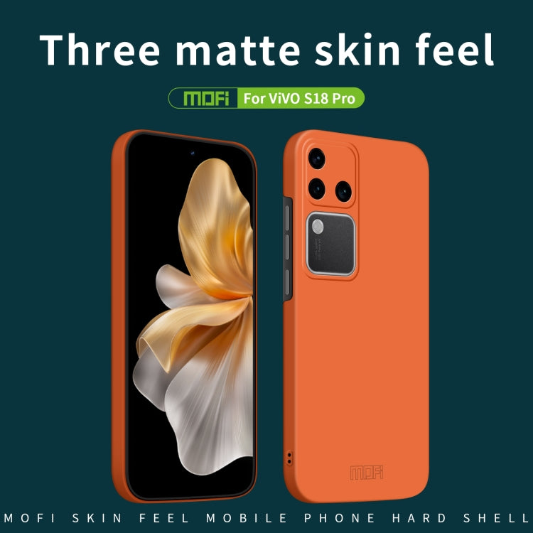 For vivo S18 Pro MOFI Qin Series Skin Feel All-inclusive PC Phone Case(Orange) - S18 Pro Cases by MOFI | Online Shopping UK | buy2fix
