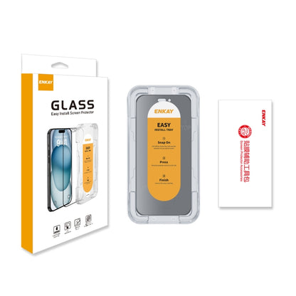 For iPhone 15 Pro ENKAY Easy Install Anti-peeping Privacy Full Screen Tempered Glass Film - iPhone 15 Pro Tempered Glass by ENKAY | Online Shopping UK | buy2fix