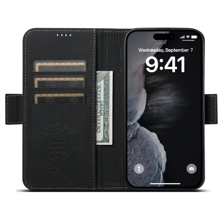 For iPhone 14 Pro Max SUTENI J07 Multifunctional Horizontal Flip Magsafe Leather Phone Case(Black) - iPhone 14 Pro Max Cases by Suteni | Online Shopping UK | buy2fix