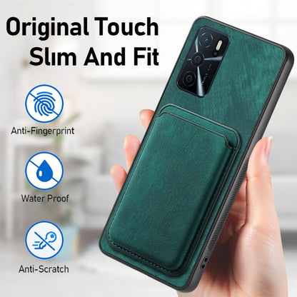 For OPPO A57 4G Retro Leather Card Bag Magnetic Phone Case(Green) - OPPO Cases by buy2fix | Online Shopping UK | buy2fix