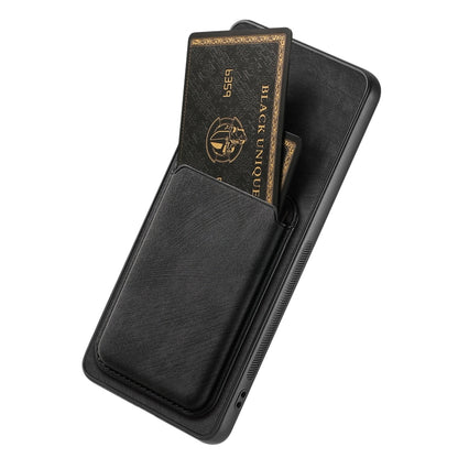 For OPPO Reno7 5G Retro Leather Card Bag Magnetic Phone Case(Black) - OPPO Cases by buy2fix | Online Shopping UK | buy2fix