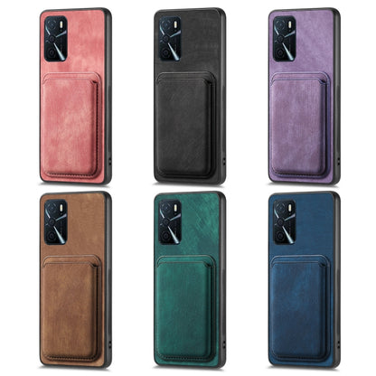For OPPO A57 4G Retro Leather Card Bag Magnetic Phone Case(Green) - OPPO Cases by buy2fix | Online Shopping UK | buy2fix