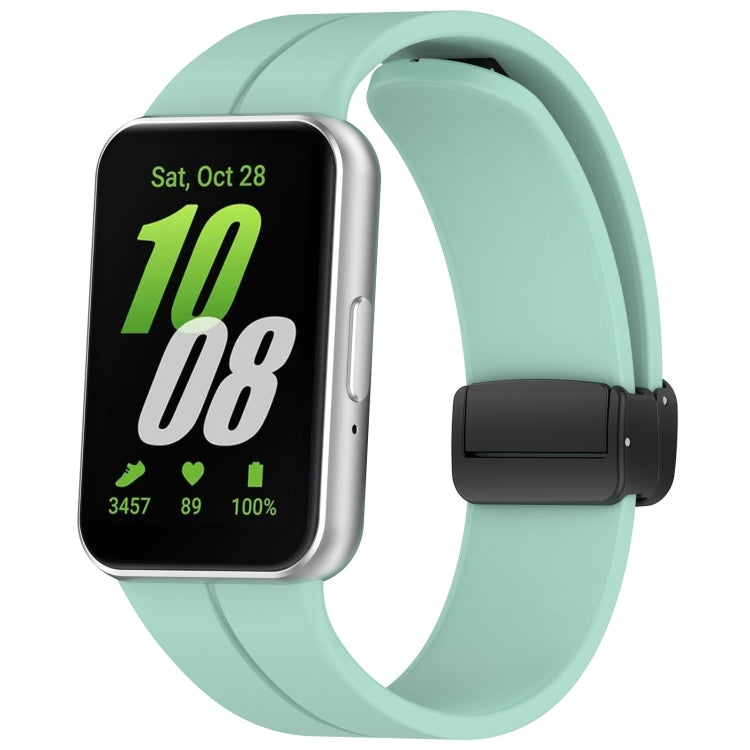 For Samsung Galaxy Fit 3 SM-R390 Magnetic Folding Buckle Silicone Watch Band(Green) - Watch Bands by buy2fix | Online Shopping UK | buy2fix