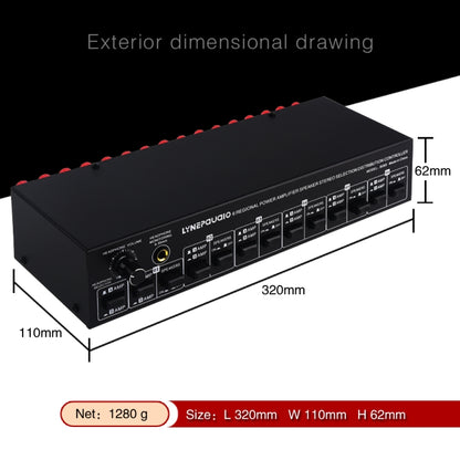B06 82 In 6 Out Power Amplifier Speaker Selector 6 Region Stereo Speaker Switcher -  by buy2fix | Online Shopping UK | buy2fix