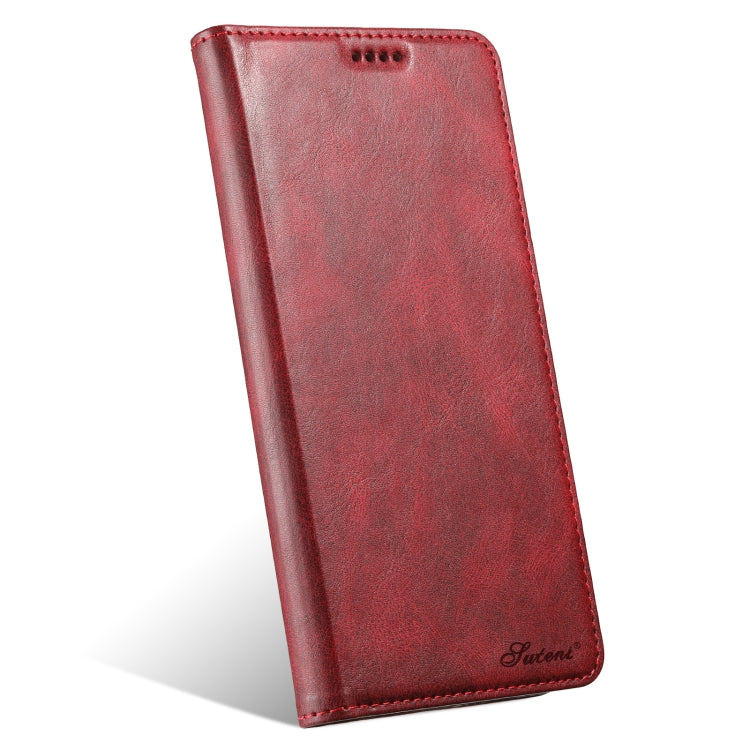 For Samsung Galaxy S24+ 5G Suteni J02 Oil Wax Wallet Leather Phone Case(Red) - Galaxy S24+ 5G Cases by Suteni | Online Shopping UK | buy2fix