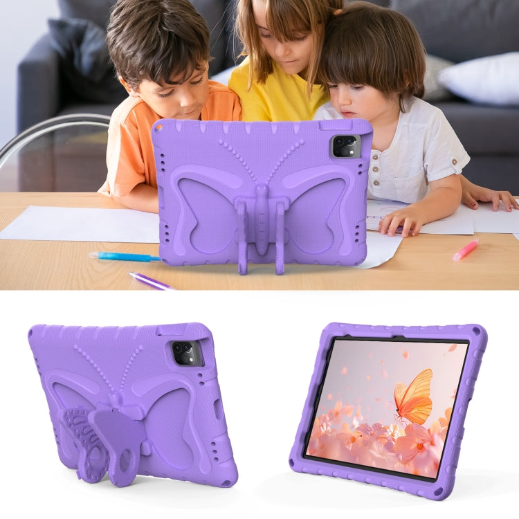 For iPad Pro 11 2024 Butterfly Bracket EVA Shockproof Tablet Case(Light Purple) - iPad Pro 11 2024 Cases by buy2fix | Online Shopping UK | buy2fix