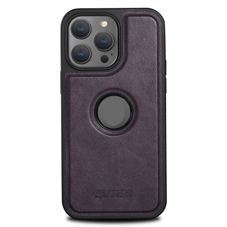 For iPhone 14 Plus Suteni G1 Magsafe Leather Back Phone Case(Purple) - iPhone 14 Plus Cases by Suteni | Online Shopping UK | buy2fix