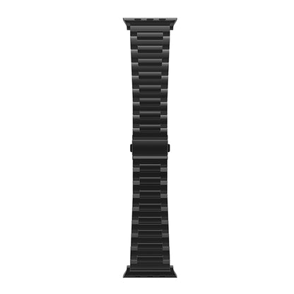 For Apple Watch Series 8 45mm I-Shaped Titanium Watch Band(Black) - Watch Bands by buy2fix | Online Shopping UK | buy2fix