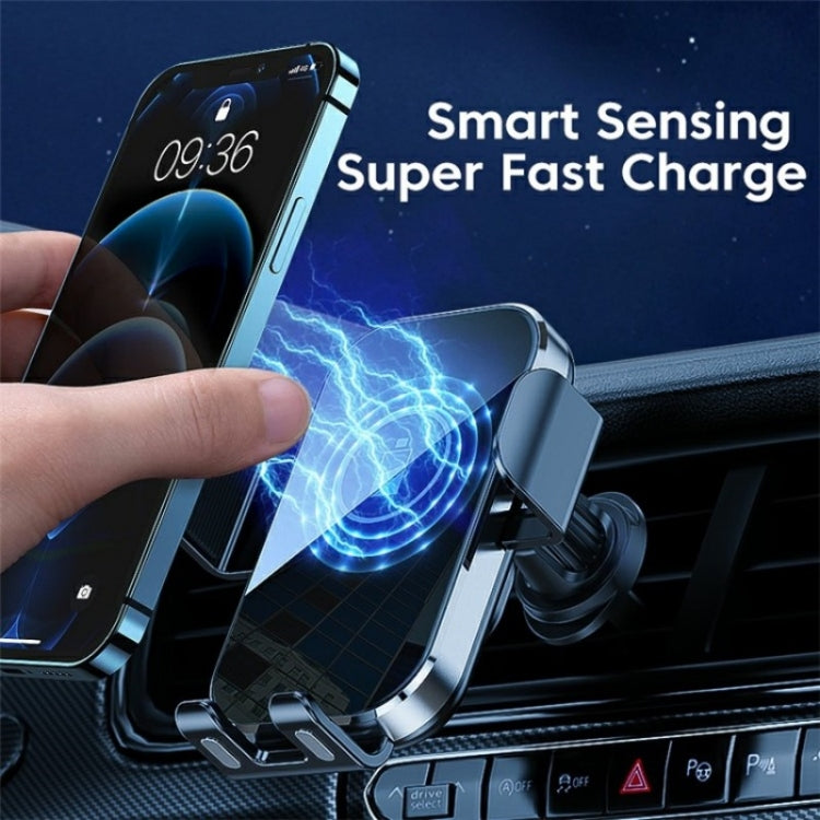 X10 15W Wireless Fast Charging Car Phone Navigation Holder(Silver) - Wireless Charger Holders by buy2fix | Online Shopping UK | buy2fix