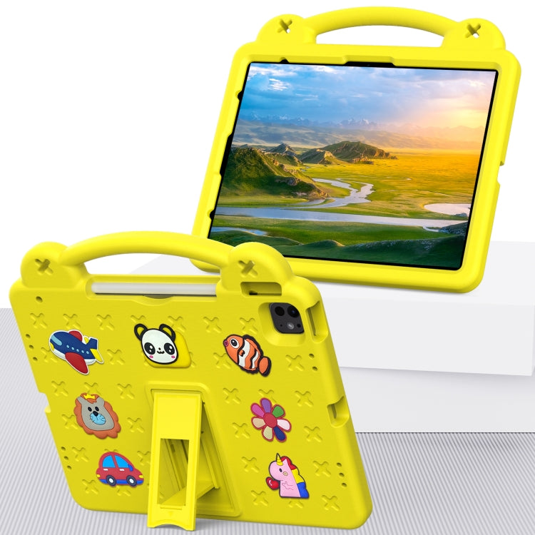 For iPad Pro 13 2024 Handle Kickstand Children EVA Shockproof Tablet Case(Yellow) - iPad Pro 13 2024 Cases by buy2fix | Online Shopping UK | buy2fix