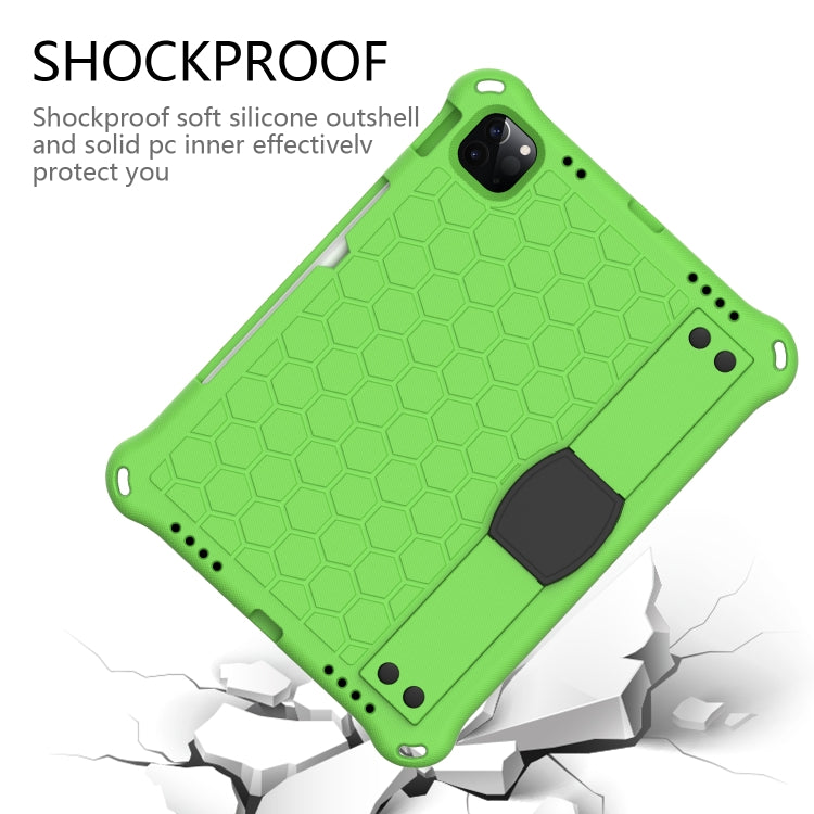 For iPad Air 11 2024 Honeycomb EVA Hybrid PC Tablet Case with Strap(Green+Black) - iPad Air 11 2024 Cases by buy2fix | Online Shopping UK | buy2fix