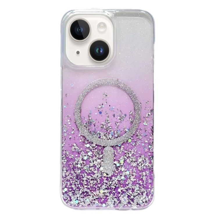 For iPhone 15 Plus Gradient Glitter MagSafe PC Hybrid TPU Phone Case(Gradient Purple) - iPhone 15 Plus Cases by buy2fix | Online Shopping UK | buy2fix