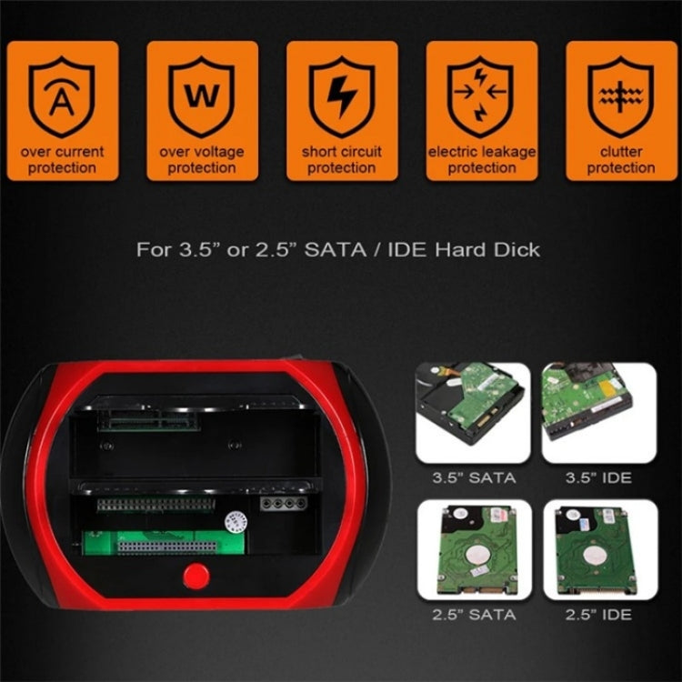 575D USB Hard Disk Holder Laptop Mobile Hard Disk Box 2.5 / 3.5inch SATA IDE HDD Base, Plug:EU Plug - HDD Enclosure by buy2fix | Online Shopping UK | buy2fix