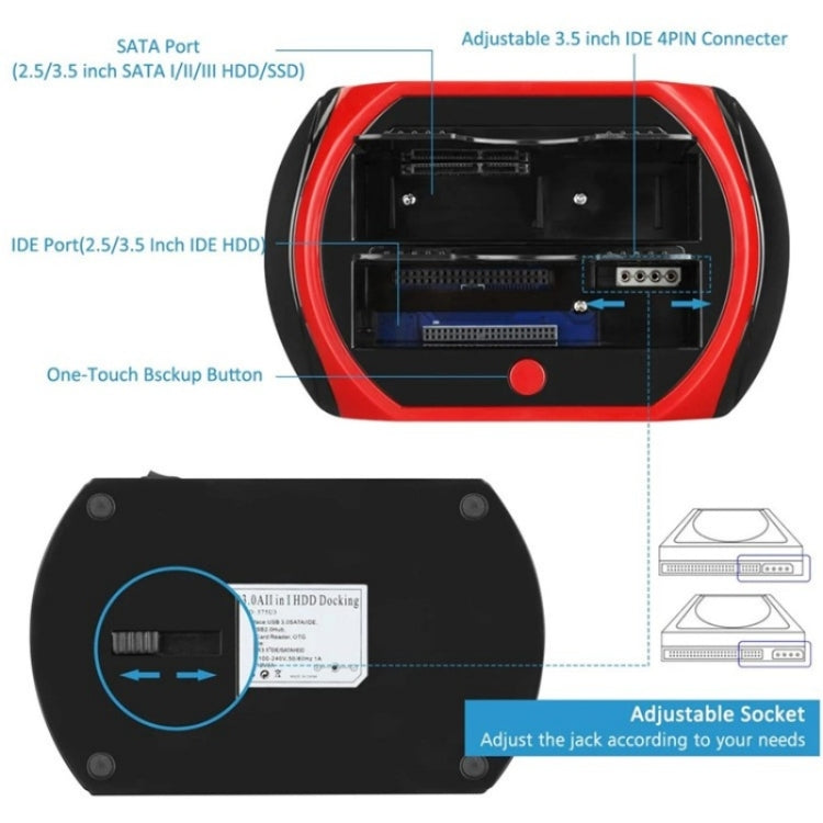 575D USB Hard Disk Holder Laptop Mobile Hard Disk Box 2.5 / 3.5inch SATA IDE HDD Base, Plug:EU Plug - HDD Enclosure by buy2fix | Online Shopping UK | buy2fix