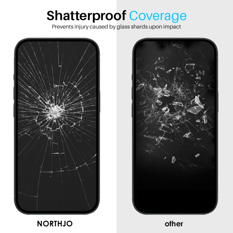 For iPhone 16 Pro NORTHJO 2pcs A++ Tempered Glass Film with Installation Frame - iPhone 16 Pro Tempered Glass by NORTHJO | Online Shopping UK | buy2fix